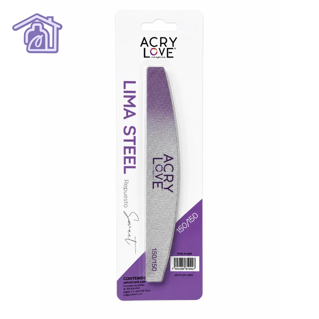 empaque de repuestos para lima steel sweet 150 150 marca acry love de color morado y gris