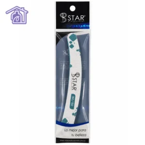 lima curva para uñas grano 150 150 marca star professional con diseño estampado en empaque transparente