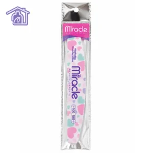 lima sponge 100 180 marca miracle con estampado de corazones en empaque individual