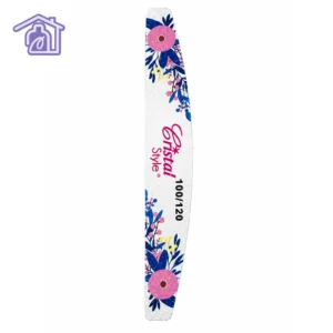 lima para uñas grano 100 120 zebra de forma media luna con estampado floral marca cristal style