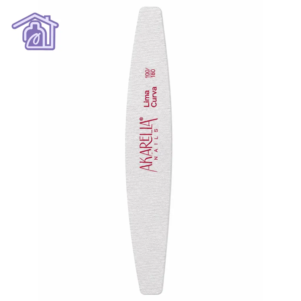 lima para uñas curva grano 100 180 de color gris marca akarelia nails