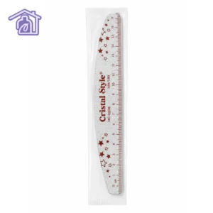 lima para uñas grano 100 180 con regla de medicion impresa marca cristal style en empaque individual