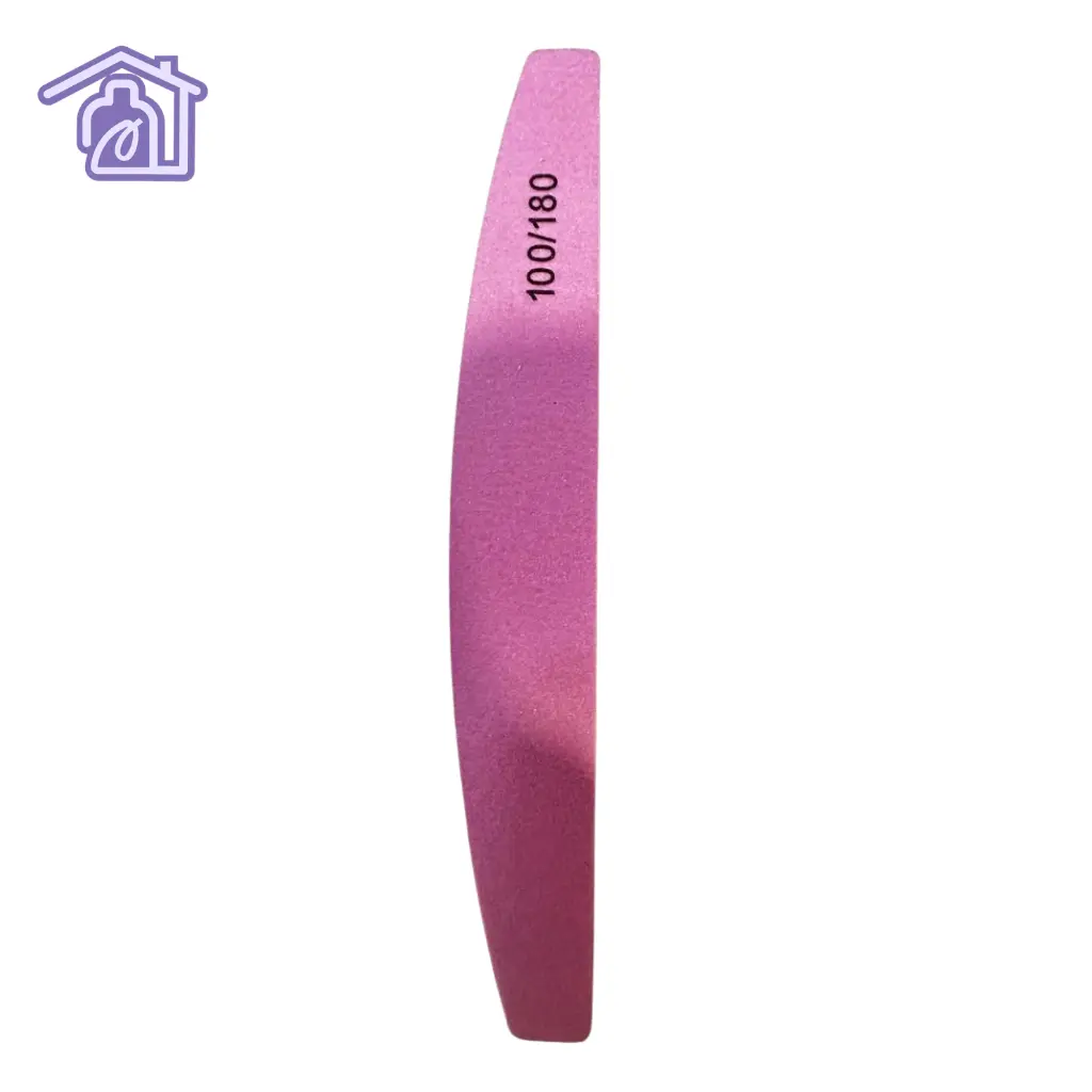lima sponge 100 180 rosada pulidora acolchada de forma media luna para uñas