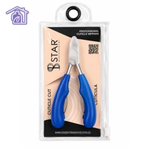 corta cuticulas con mango ergonomico de silicona azul marca star professional