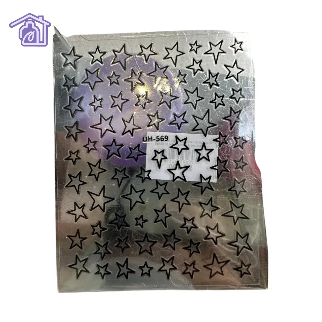 stickers adhesivos para unas estrellas negras delineadas minimalistas dh 569