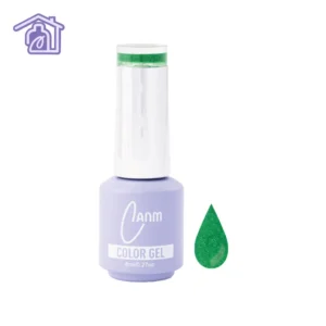 color gel grinch 8 ml canm esmalte semipermanente verde con glitter para uñas