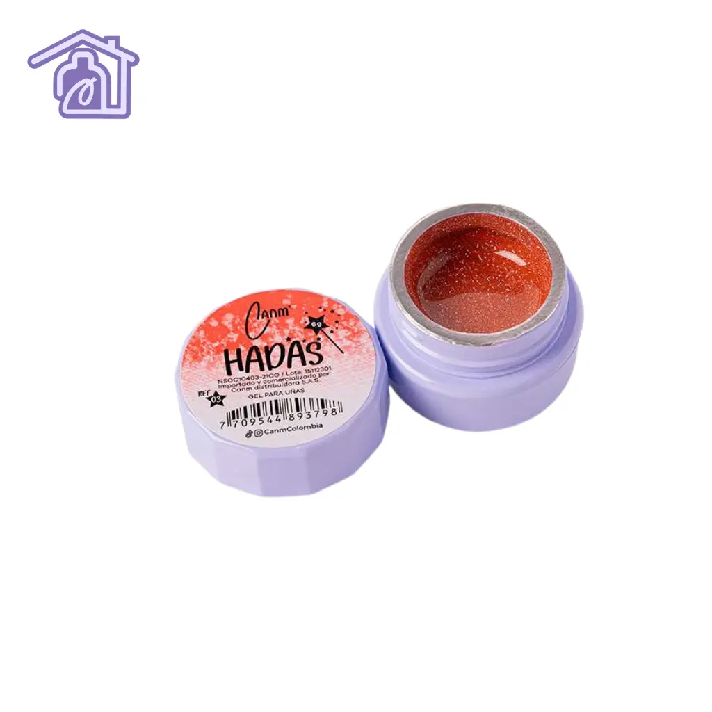 hadas gel c03 6 g canm gel solido con glitter y flakes para uñas