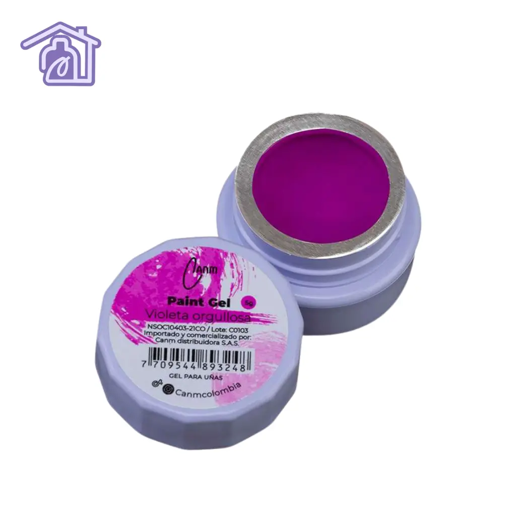 paint gel violeta orgullosa 5 g canm gel para nail art y trazado de uñas