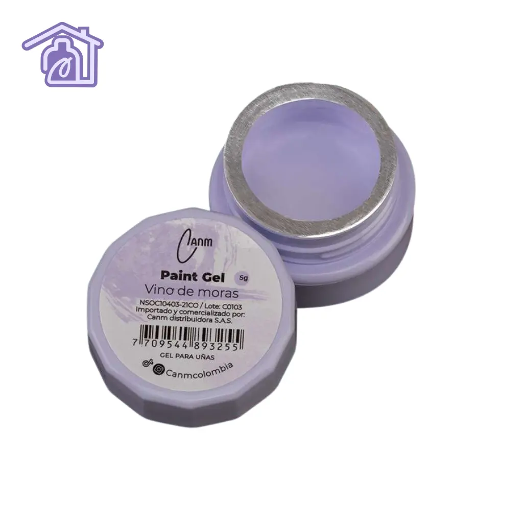 paint gel vino de moras 5 g canm gel para nail art y trazado de uñas