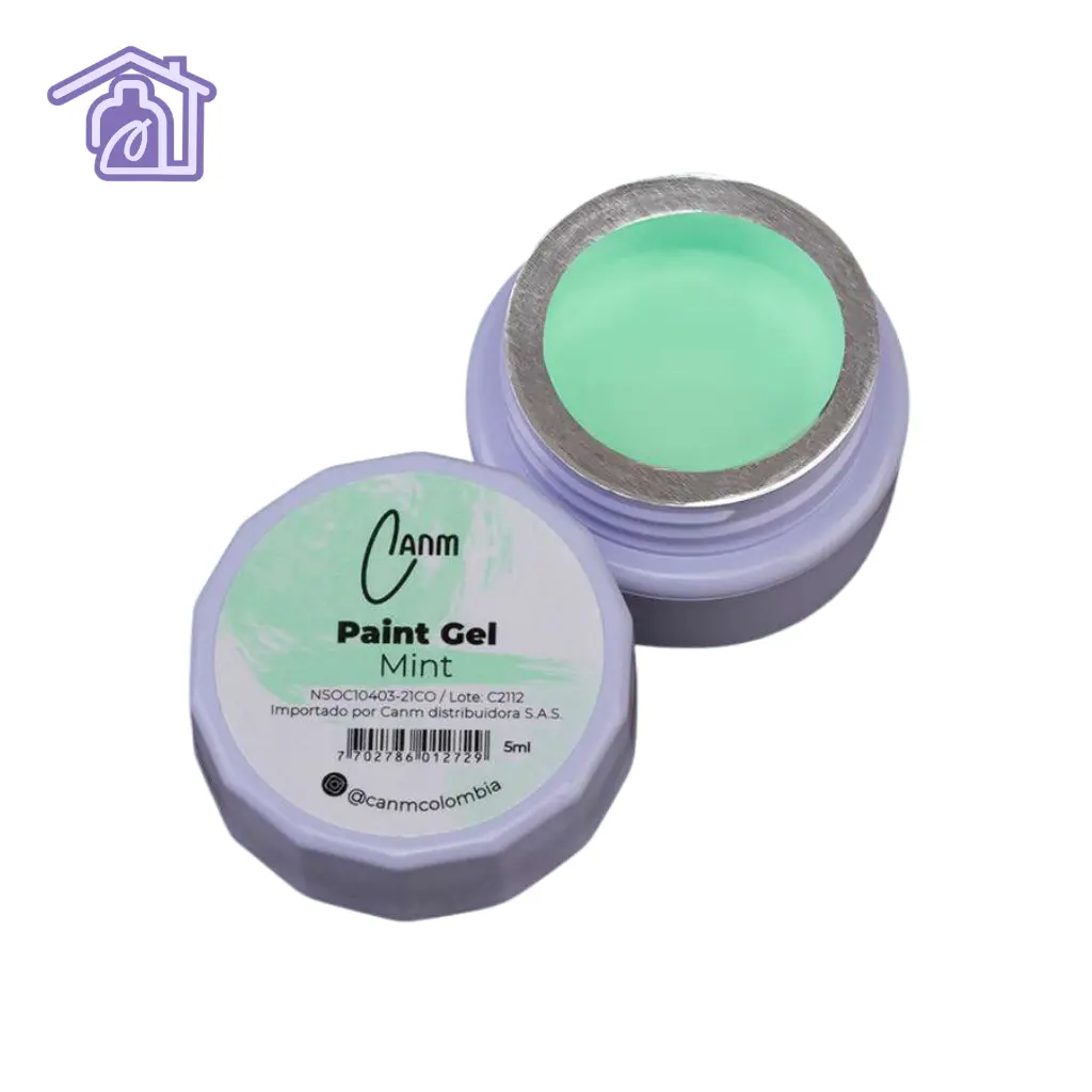 paint gel mint 5 ml canm gel para nail art y trazado de uñas