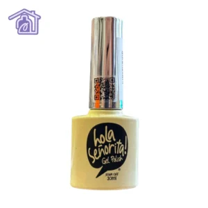 esmalte semipermanente gel polish 390 hola senorita 10ml tono amarillo pastel suave con tapa cromada
