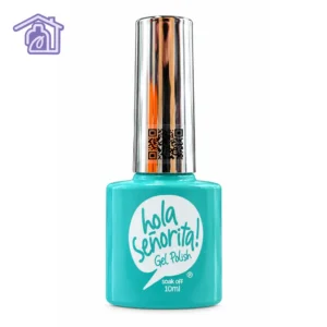 esmalte semipermanente gel polish 333 hola senorita 10ml tono verde menta turquesa con tapa cromada