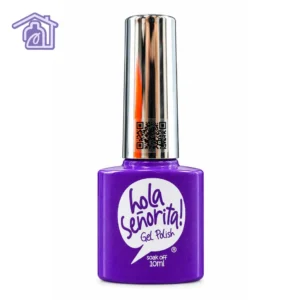 esmalte semipermanente gel polish 406 hola senorita 10ml tono morado violeta intenso con tapa cromada