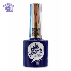 esmalte semipermanente gel polish 102 hola senorita 10ml tono azul oscuro marino elegante con tapa cromada