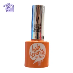 esmalte semipermanente gel polish 025 hola senorita 10ml tono naranja vibrante con tapa cromada