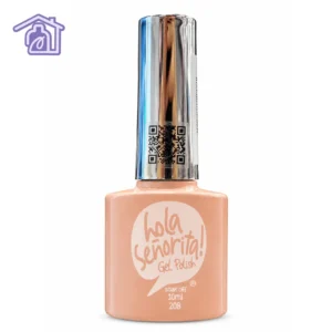 esmalte semipermanente gel polish 015 hola senorita 10ml tono nude durazno piel suave con tapa cromada