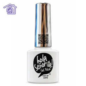 esmalte semipermanente gel polish 351 hola senorita 10ml tono blanco puro brillante con tapa cromada