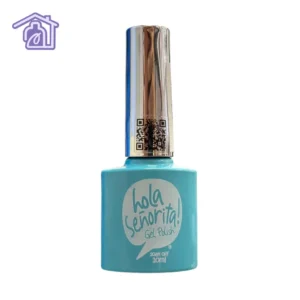 esmalte semipermanente gel polish 332 hola senorita 10ml tono azul turquesa aqua vibrante con tapa cromada
