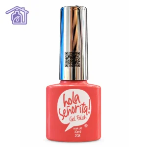 esmalte semipermanente gel polish 010 hola senorita 10ml tono durazno rosado salmon suave con tapa cromada