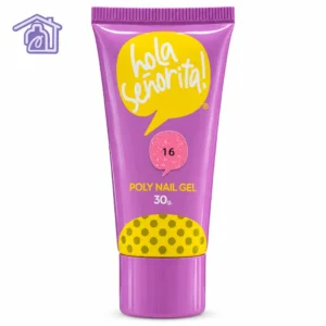 tubo de polygel 16 hola senorita 30g poly nail gel rosado escarchado con destellos