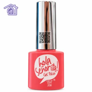 esmalte semipermanente gel polish 75 hola senorita 10ml tono rosado intenso coral con tapa cromada