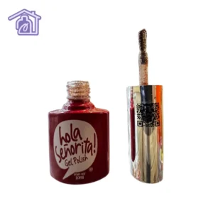 esmalte semipermanente gel polish 111 hola senorita 10ml tono rojo borgona escarchado vino tinto destellos brillantes
