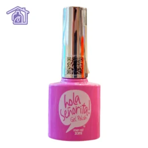 esmalte semipermanente gel polish 324 hola senorita 10ml frasco tono rosa barbie fucsia vibrante con tapa cromada