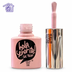 esmalte semipermanente gel polish 100 hola senorita 10ml tono rosa pastel suave con brocha destapada