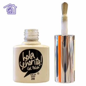 esmalte semipermanente gel polish 121 hola senorita 10ml tono blanco perlado nacarado con brocha destapada